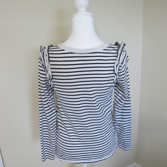 Old Navy Women's casual Long Sleeve Shirt top Size Small striped EUC - Picture 3 of 6